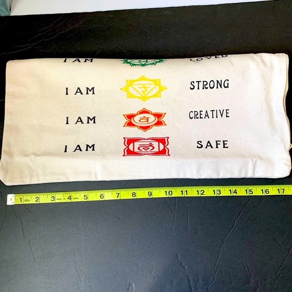 Off White Canvas 18x18 Chakras Pillowcase, Zipper Side, Custom Made, NEW - Picture 7 of 9